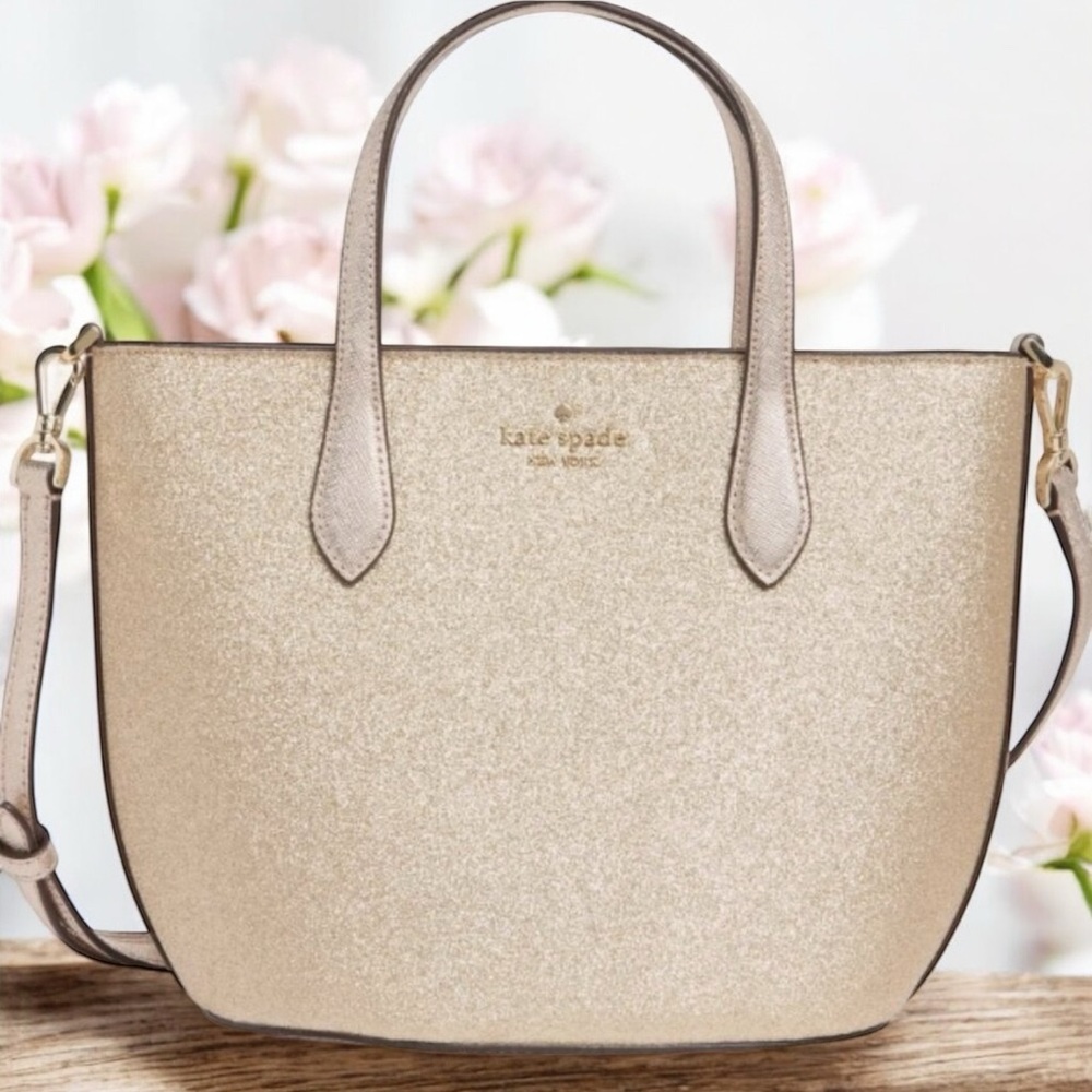 Kate Spade Glitter Glimmer Small Zip Satchel Crossbody - New